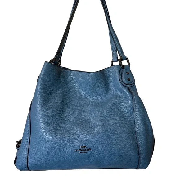 Coach Bags Coach Edie 3 Turnlock Blue Pebble Leather Shoulder Bag Nwot Poshmark